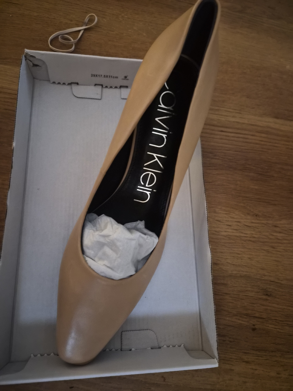 Calvin Klein Nude/Tan Pointed-Toe Leather Pump